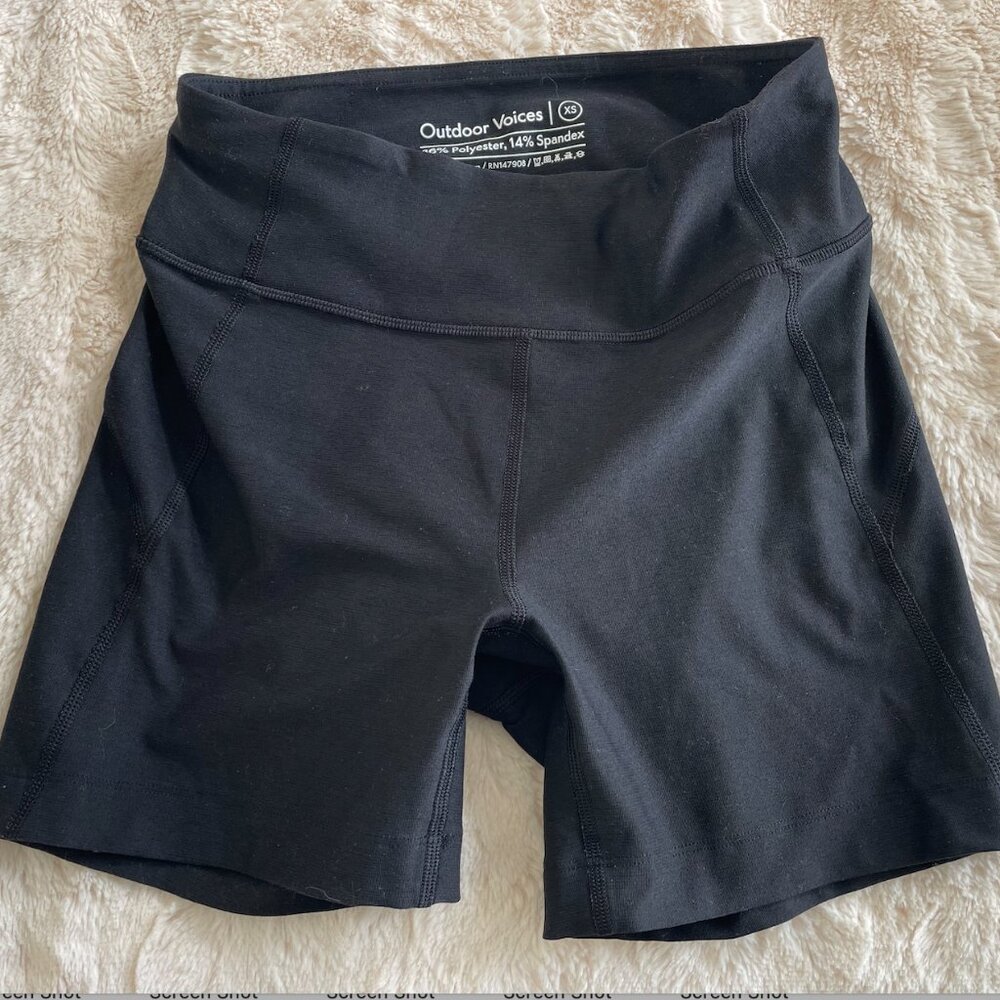 Outdoor Voices Biker Shorts, Black, XS